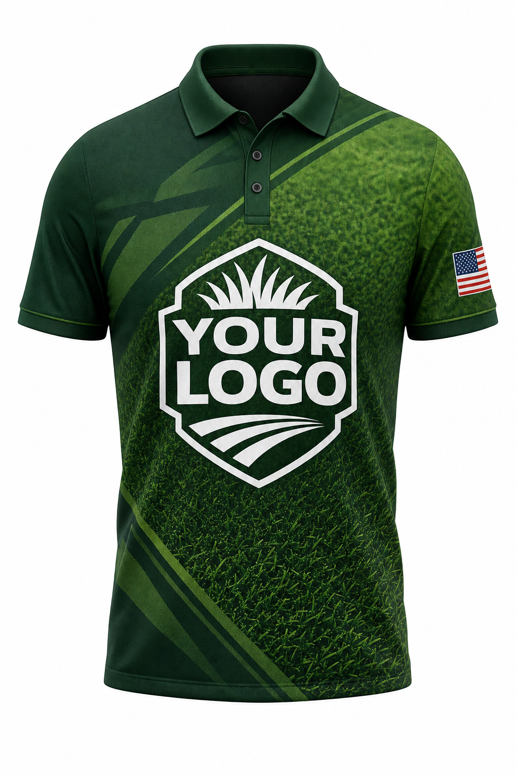 Forest Turf custom lawn care & landscaping crew uniform Polo — front