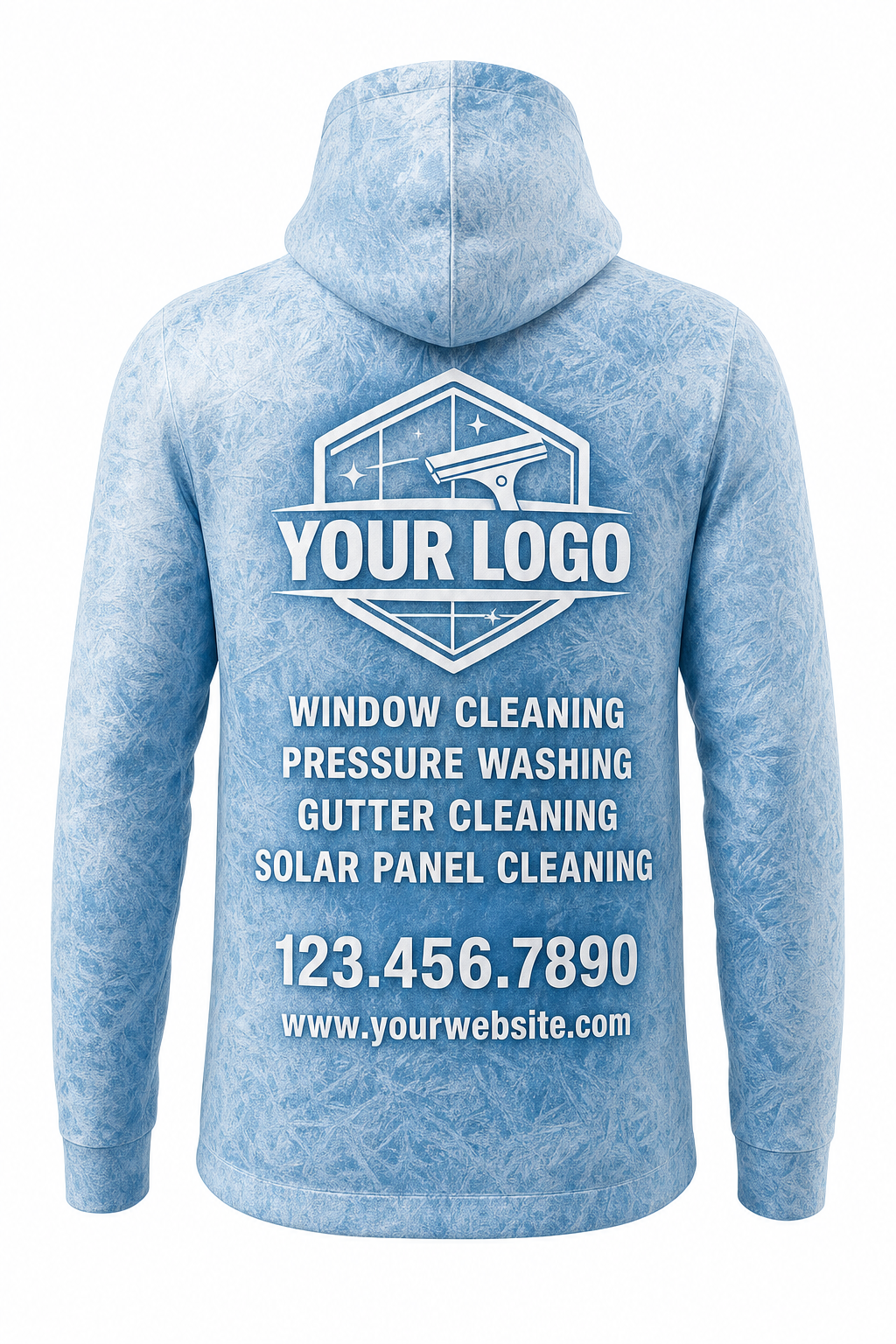 Frost Glass custom window cleaning crew uniform hoodie — back (hoodie-back)