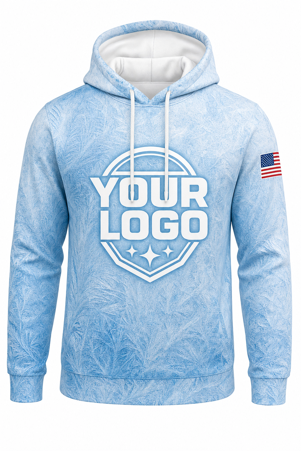 Frost Glass custom window cleaning crew uniform hoodie — front (hoodie-front)