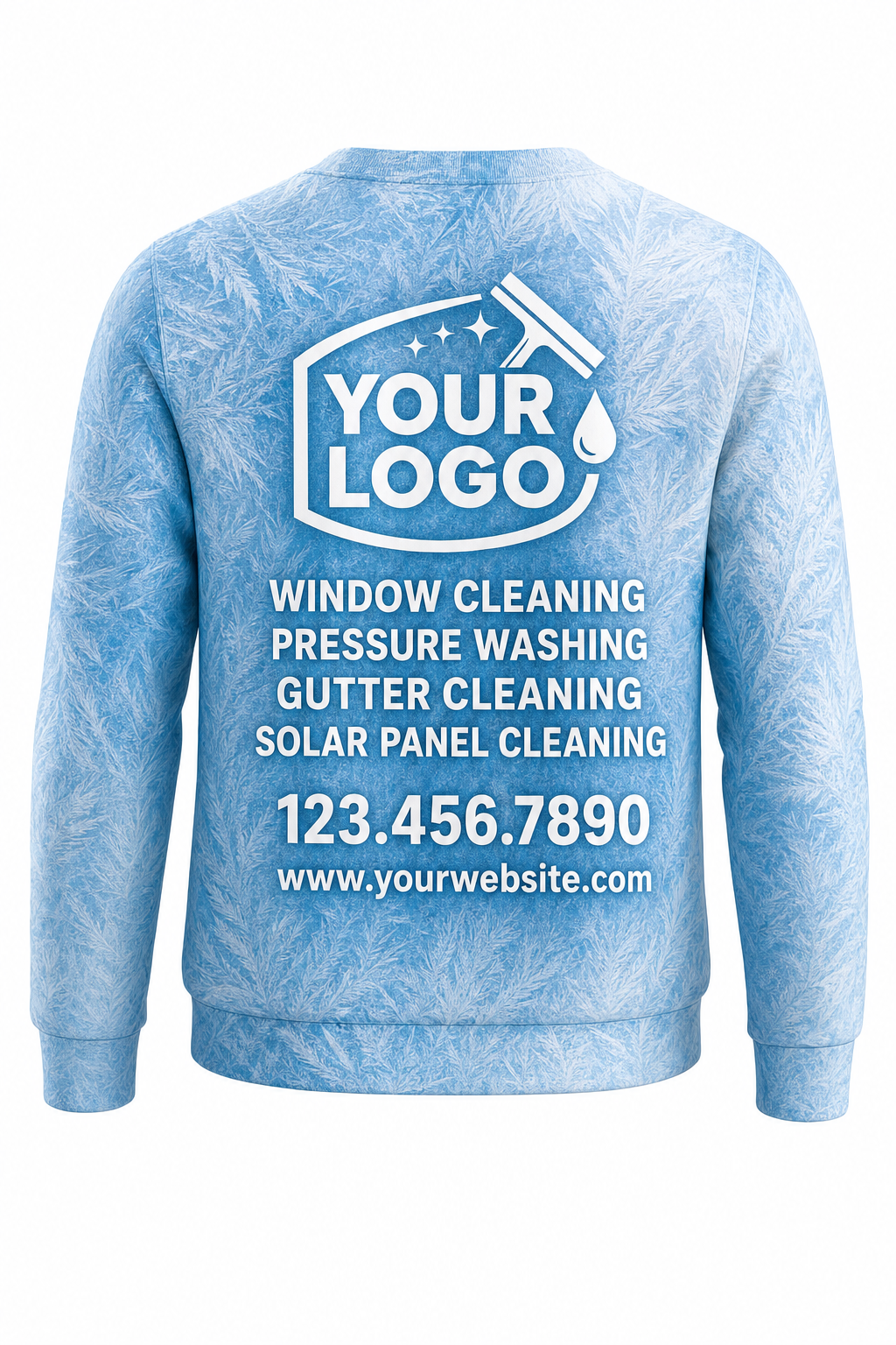 Frost Glass custom window cleaning crew uniform sweatshirt — back (sweatshirt-back)