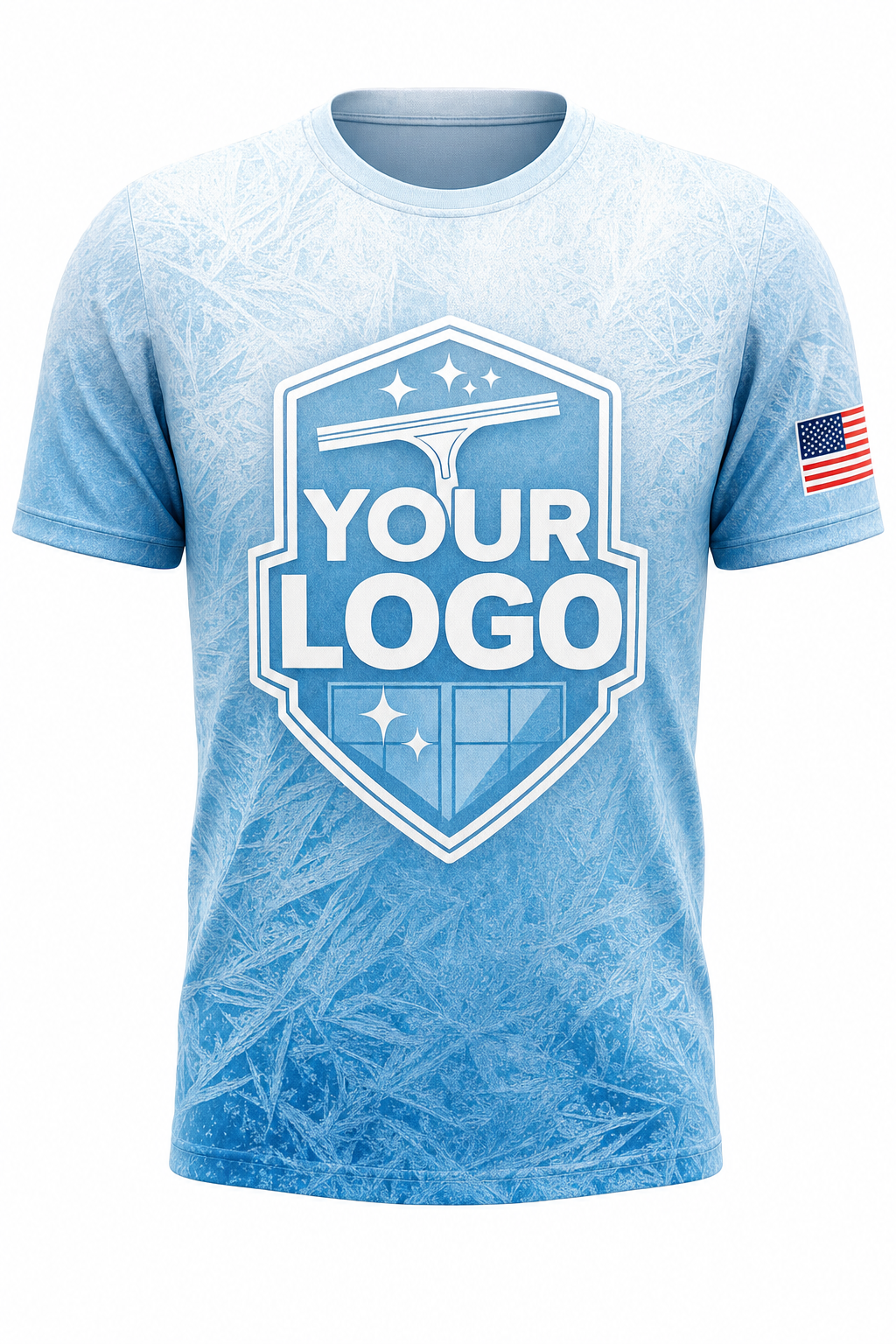 Frost Glass custom window cleaning crew uniform t-shirt — front (tee-front)