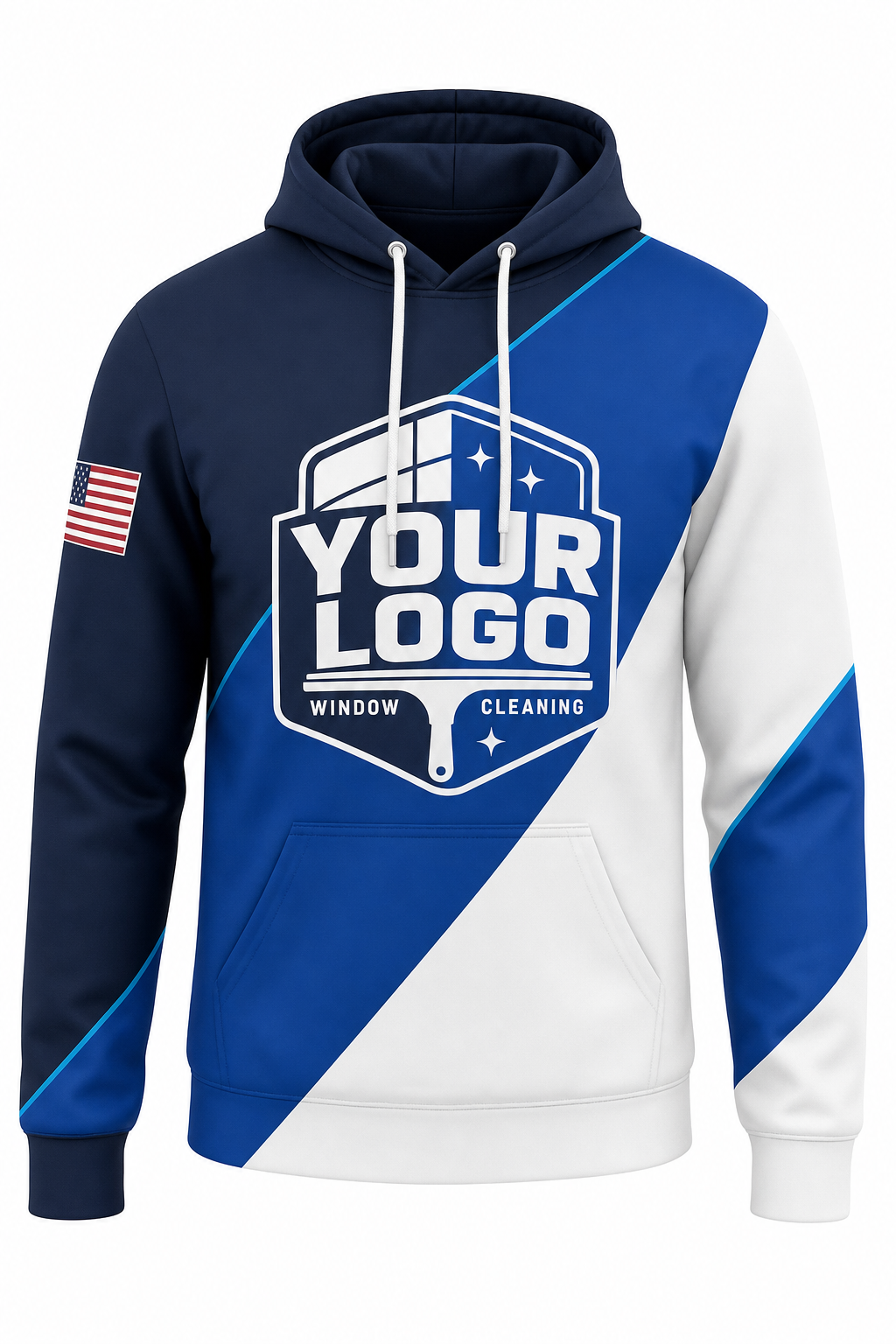 Color-Block Pro custom window cleaning crew uniform hoodie — front (hoodie-front)