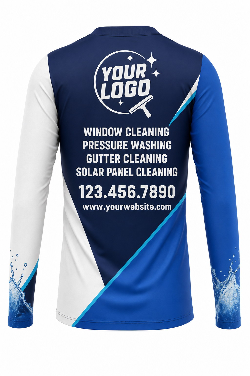 Color-Block Pro custom window cleaning crew uniform long-sleeve shirt — back (longsleeve-back)