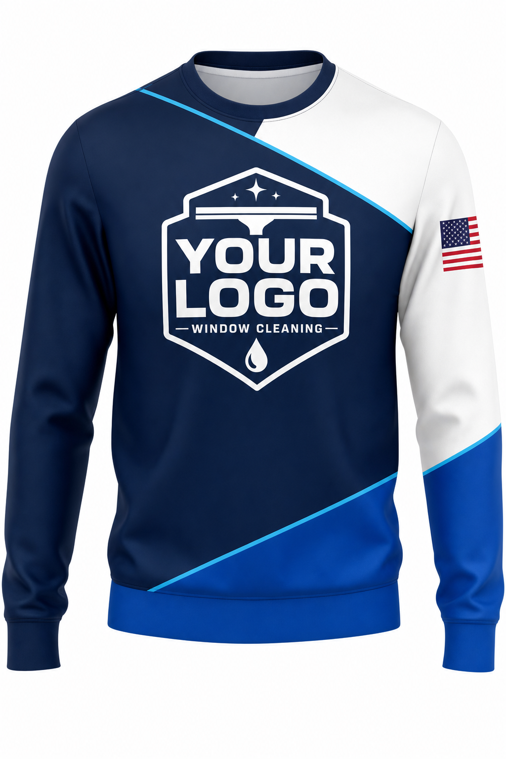 Color-Block Pro custom window cleaning crew uniform sweatshirt — front (sweatshirt-front)