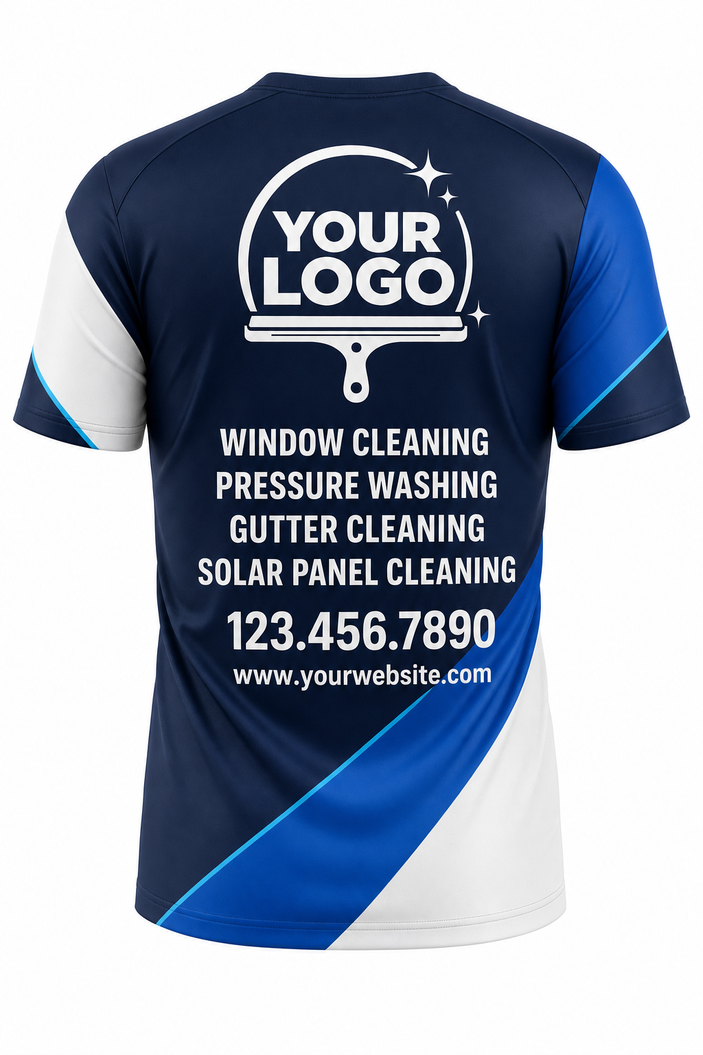 Color-Block Pro custom window cleaning crew uniform t-shirt — back (tee-back)