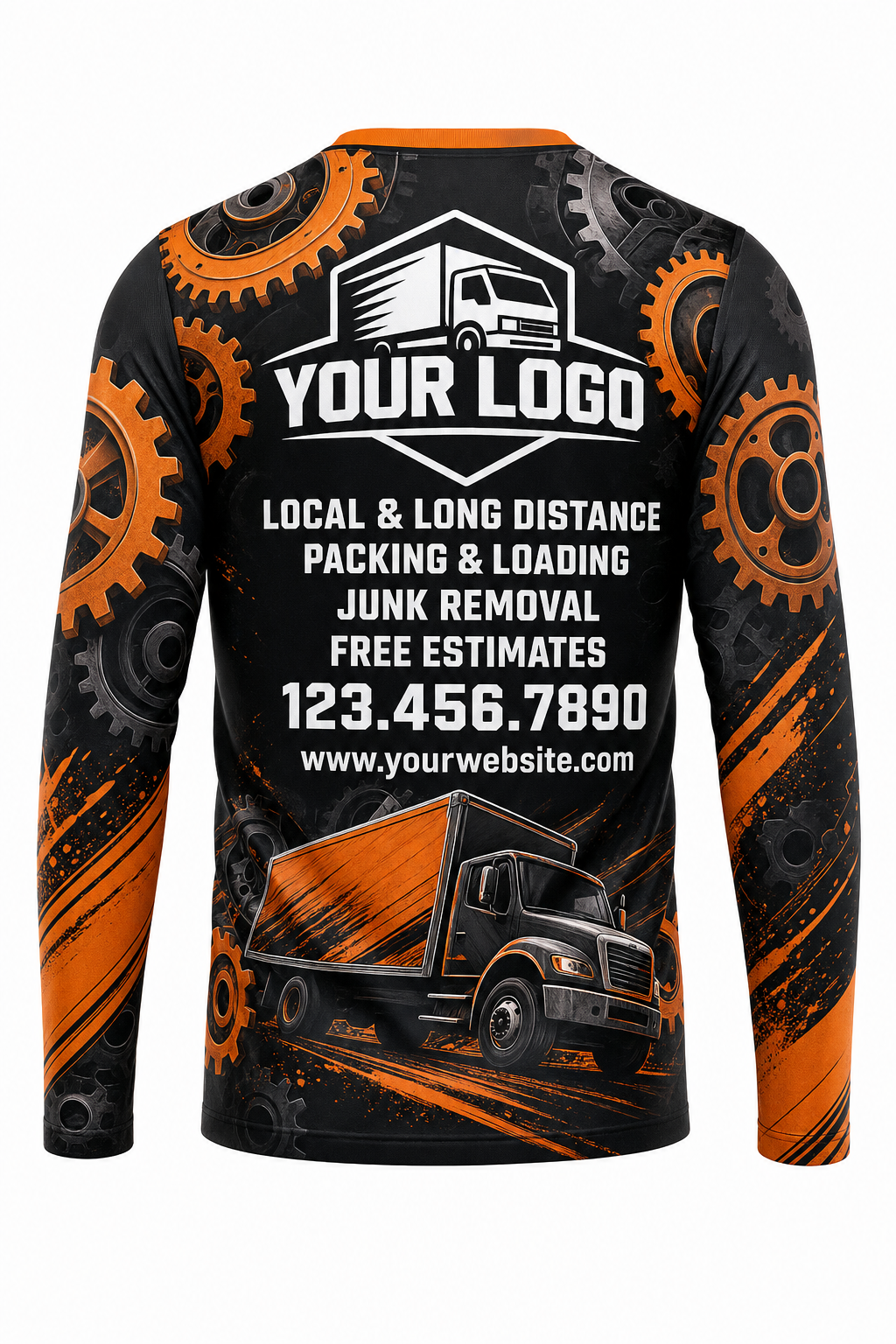 Gear Haul custom moving & junk removal crew uniform Long Sleeve — back