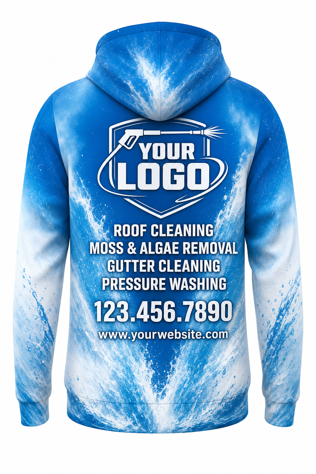 Geyser Burst custom roof cleaning & pressure washing crew uniform Hoodie — back