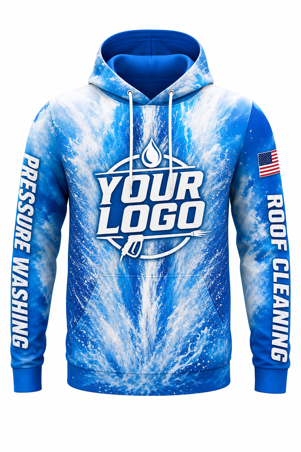 Geyser Burst custom roof cleaning & pressure washing crew uniform Hoodie — front