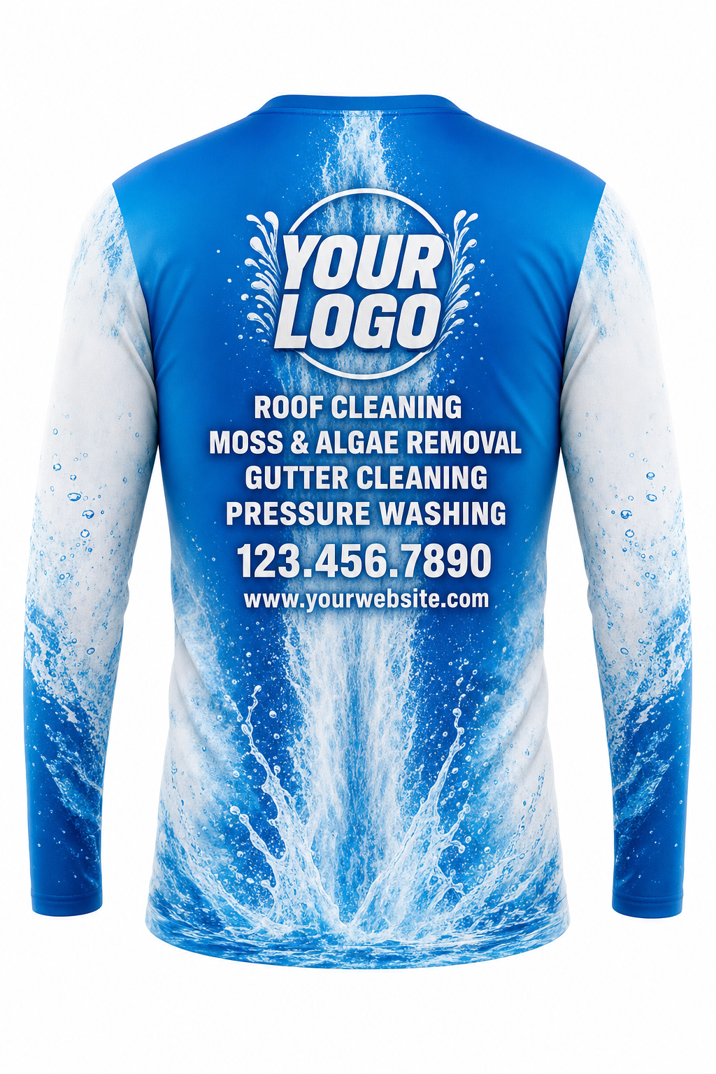 Geyser Burst custom roof cleaning & pressure washing crew uniform Long Sleeve — back