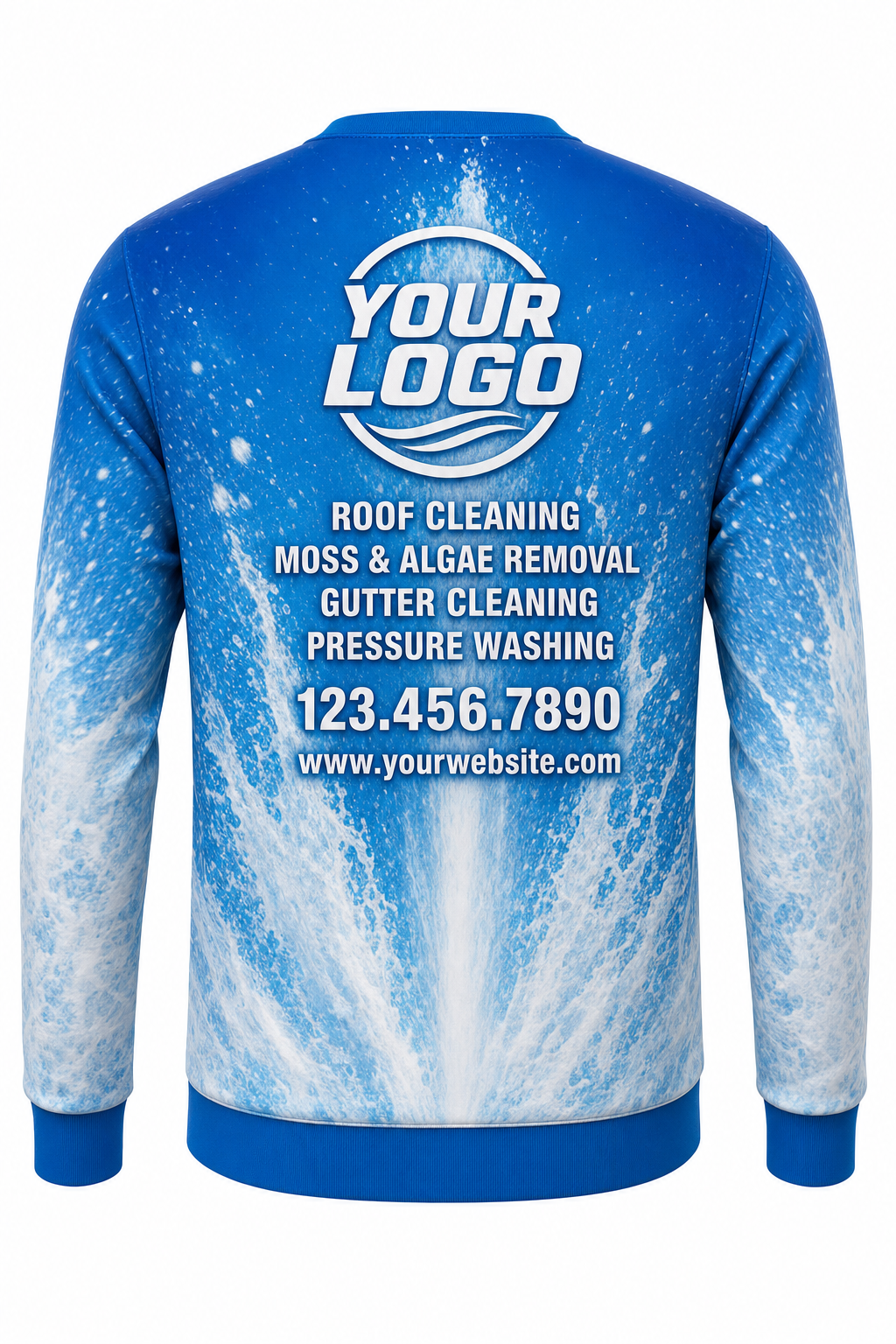 Geyser Burst custom roof cleaning & pressure washing crew uniform Sweatshirt — back