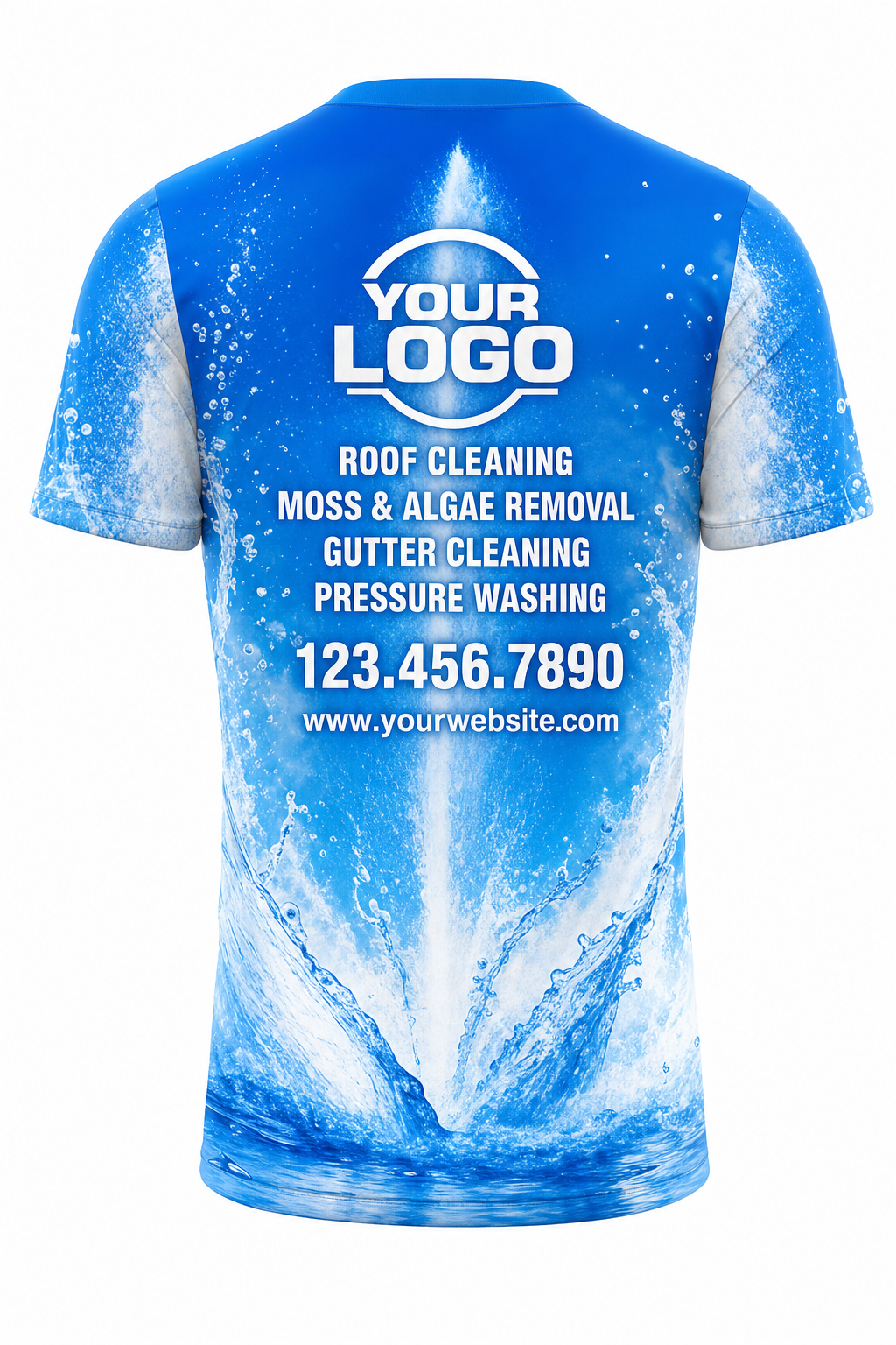 Geyser Burst custom roof cleaning & pressure washing crew uniform T-Shirt — back