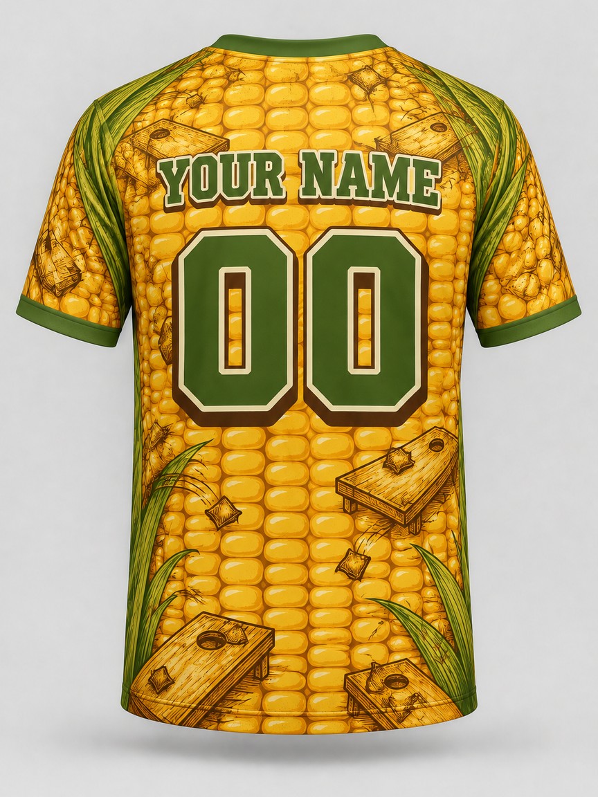 Golden Kernels custom cornhole team jersey, back