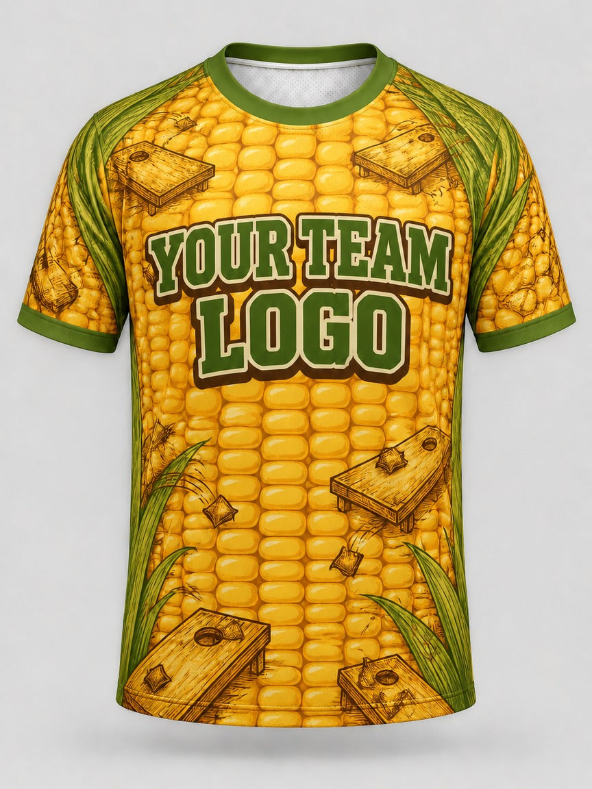 Golden Kernels custom cornhole team jersey, front