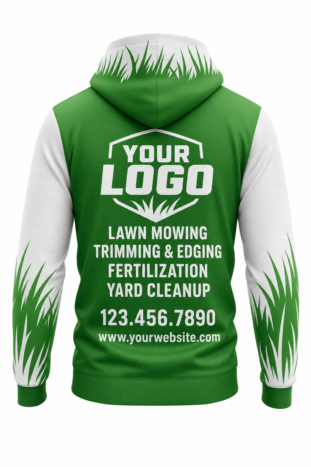 Grass Grass Blades custom lawn care & landscaping crew uniform Hoodie — back