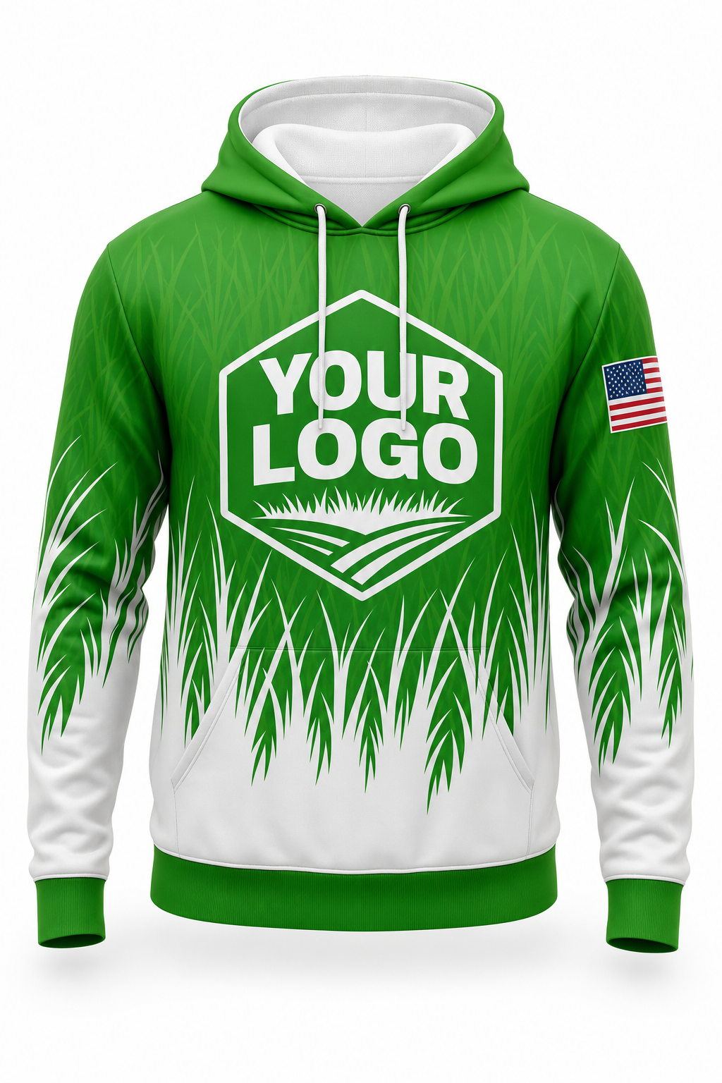 Grass Grass Blades custom lawn care & landscaping crew uniform Hoodie — front