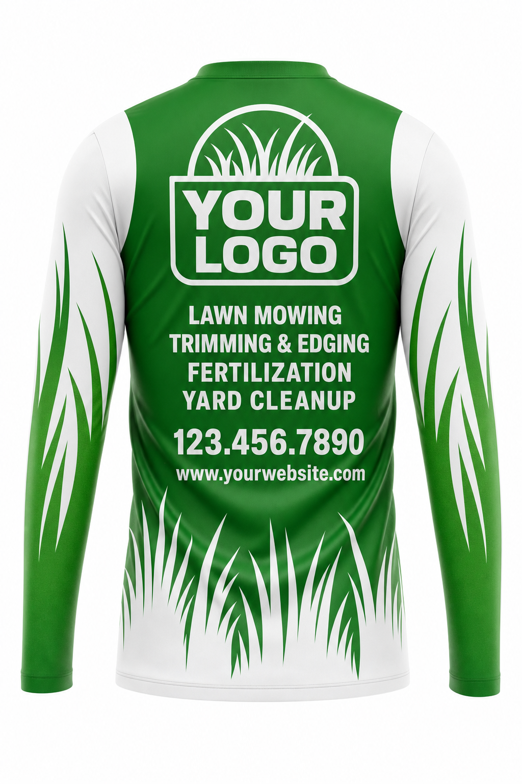Grass Grass Blades custom lawn care & landscaping crew uniform Long Sleeve — back