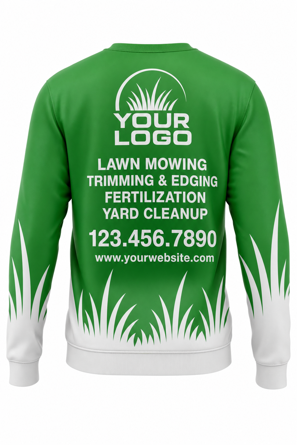 Grass Grass Blades custom lawn care & landscaping crew uniform Sweatshirt — back