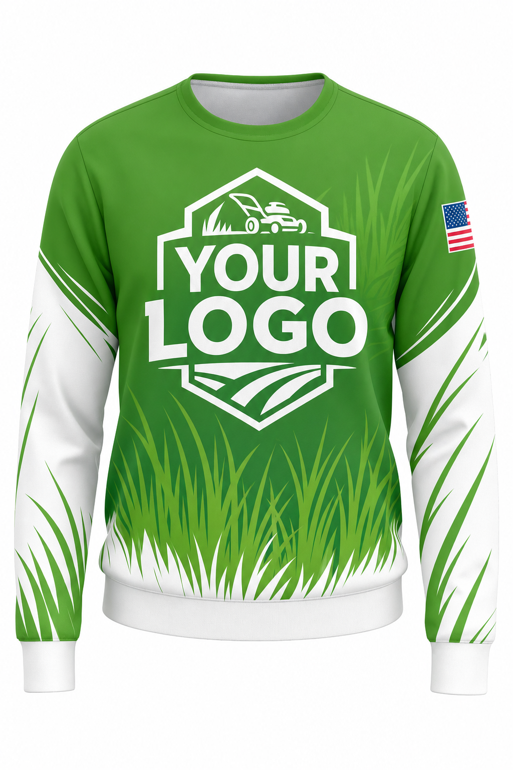 Grass Grass Blades custom lawn care & landscaping crew uniform Sweatshirt — front