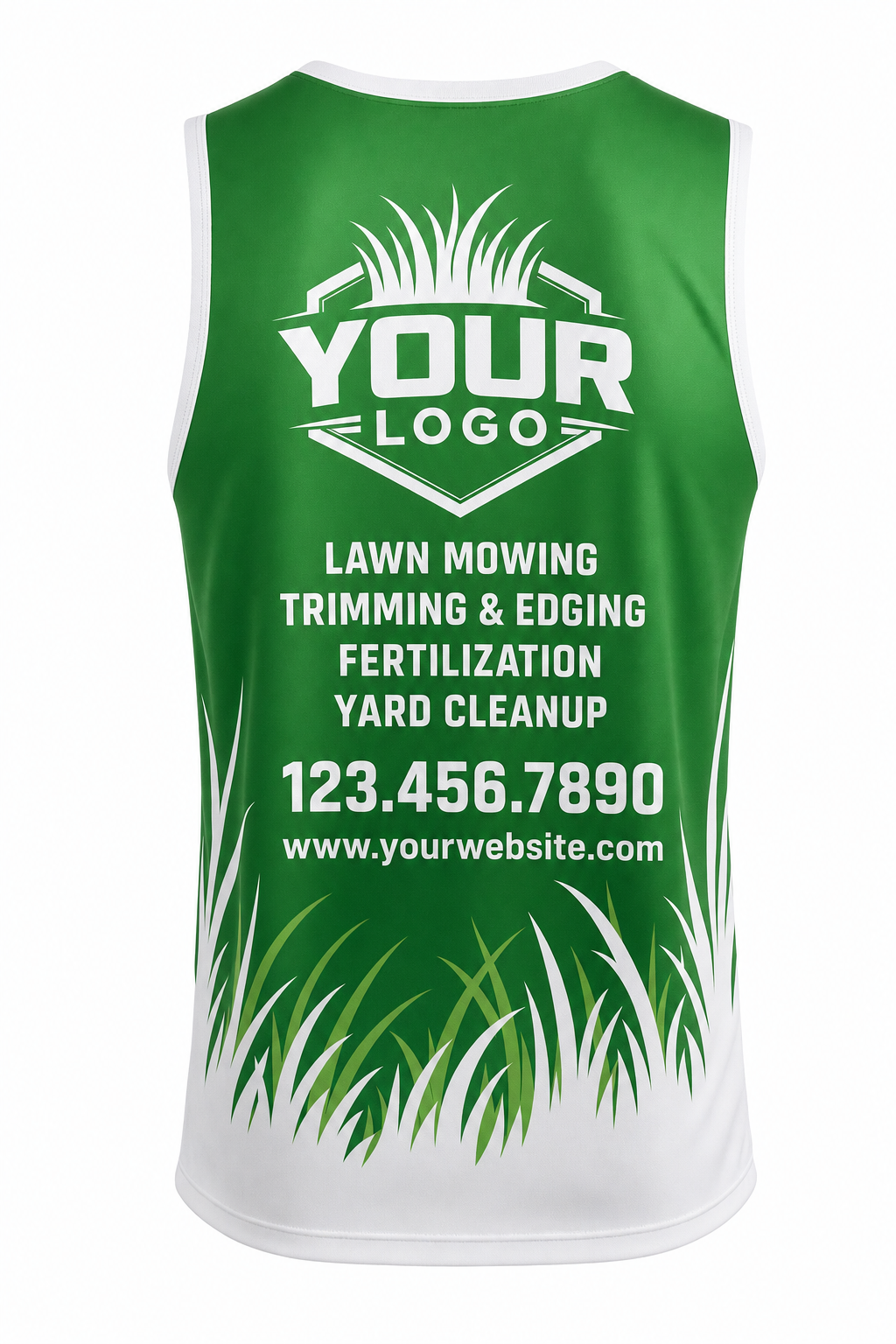 Grass Grass Blades custom lawn care & landscaping crew uniform Tank Top — back