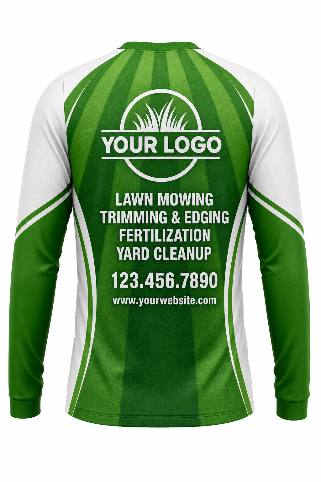 Grass Mow Stripes custom lawn care & landscaping crew uniform Sweatshirt — back