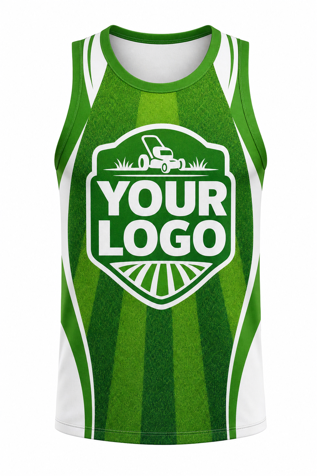Grass Mow Stripes custom lawn care & landscaping crew uniform Tank Top — front