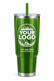 Grass Mow Stripes custom lawn care & landscaping crew uniform Tumbler — front