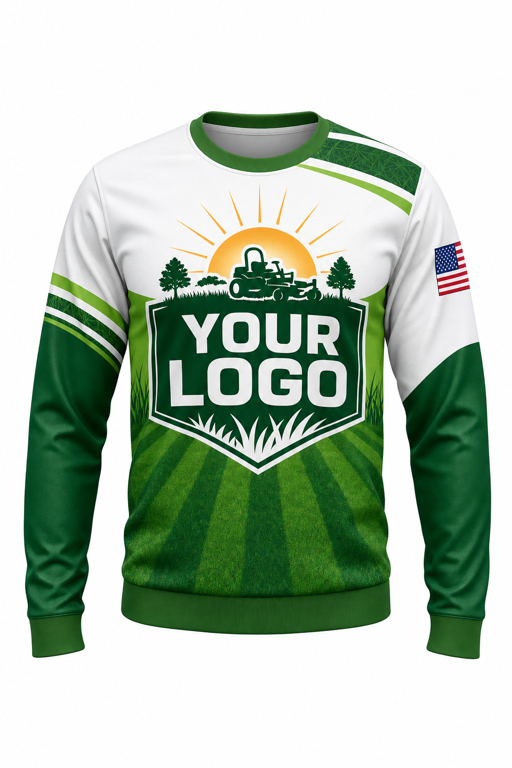 Grass Sunrise Yard custom lawn care & landscaping crew uniform Sweatshirt — front
