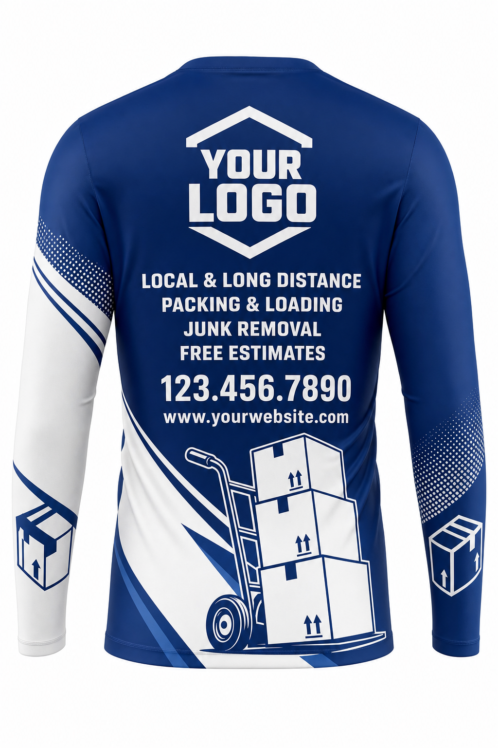 Hand Truck custom moving & junk removal crew uniform Long Sleeve — back