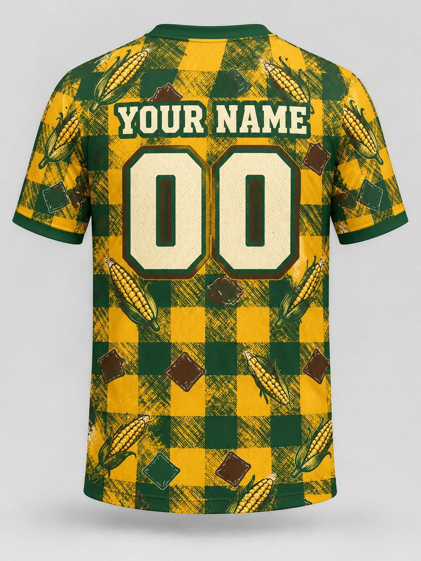Harvest Plaid custom cornhole team jersey, back