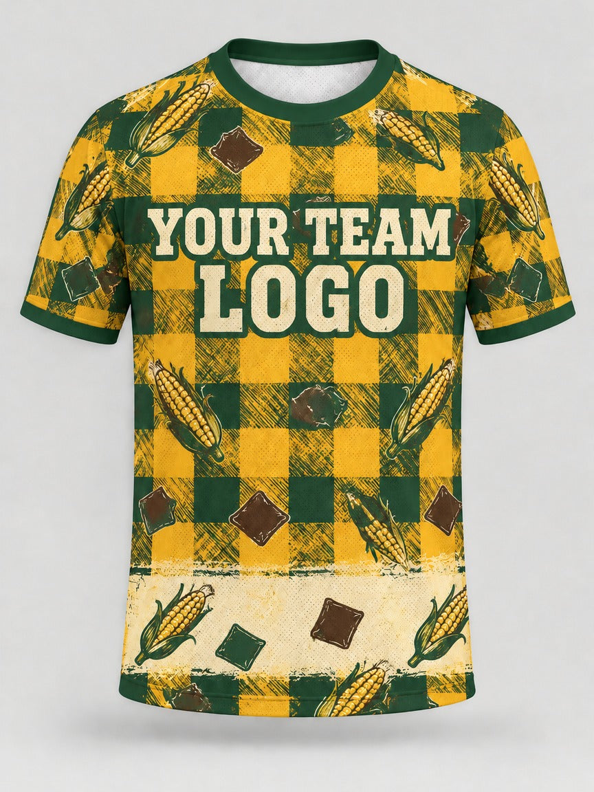 Harvest Plaid custom cornhole team jersey, front