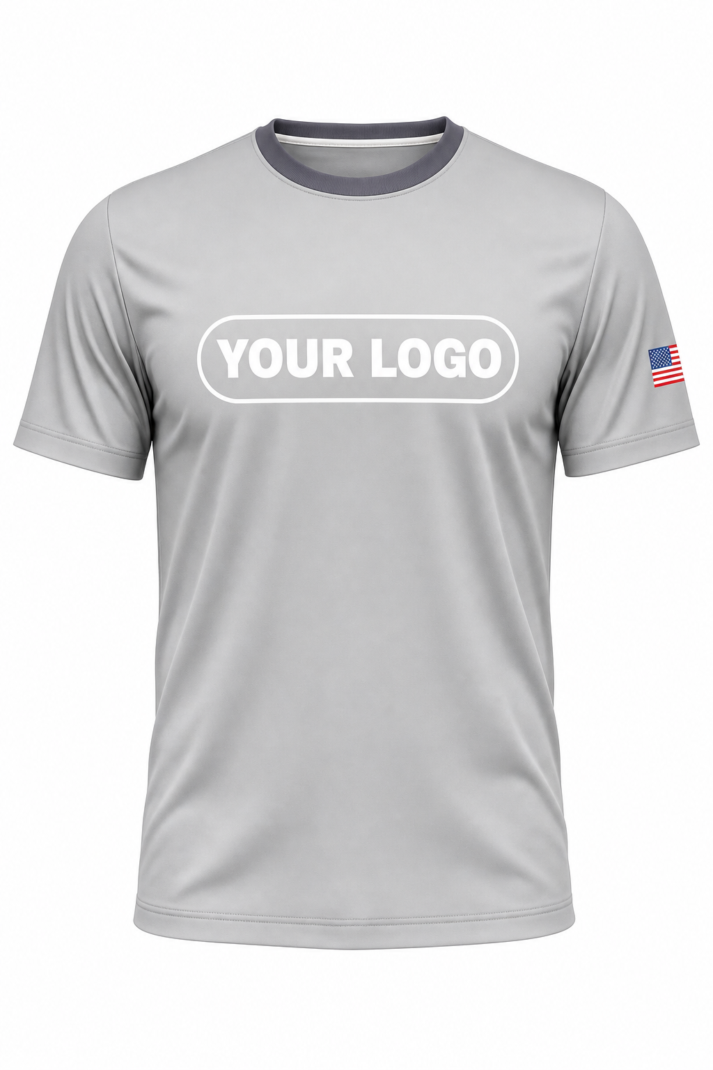 Heather Grey custom crew uniform in solid heather grey