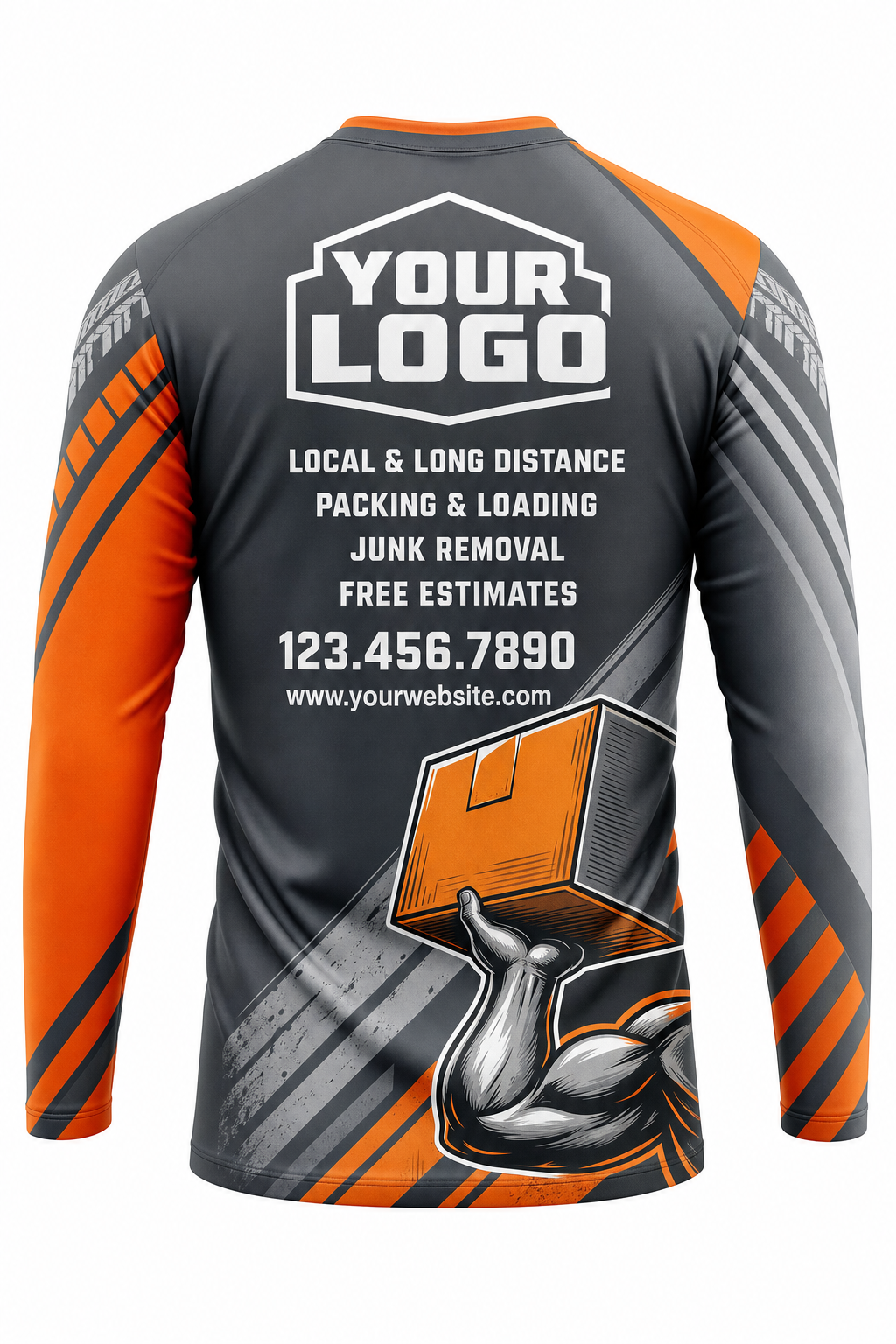 Heavy Lift custom moving & junk removal crew uniform Long Sleeve — back