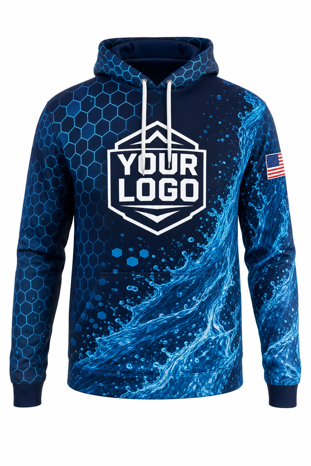 Hexa Flow custom window cleaning crew uniform hoodie — front (hoodie-front)