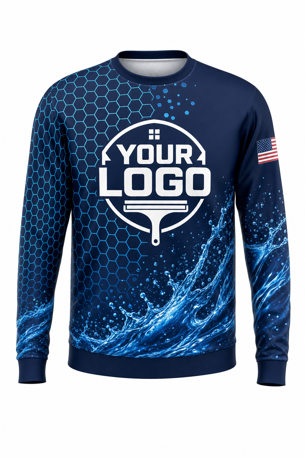 Hexa Flow custom window cleaning crew uniform sweatshirt — front (sweatshirt-front)