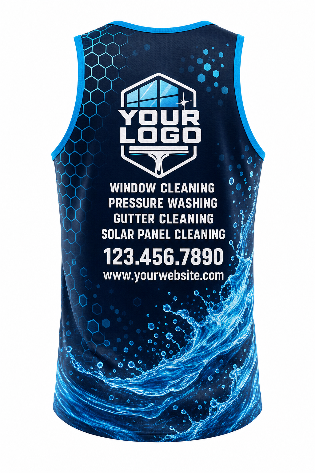 Hexa Flow custom window cleaning crew uniform Tank Top — back
