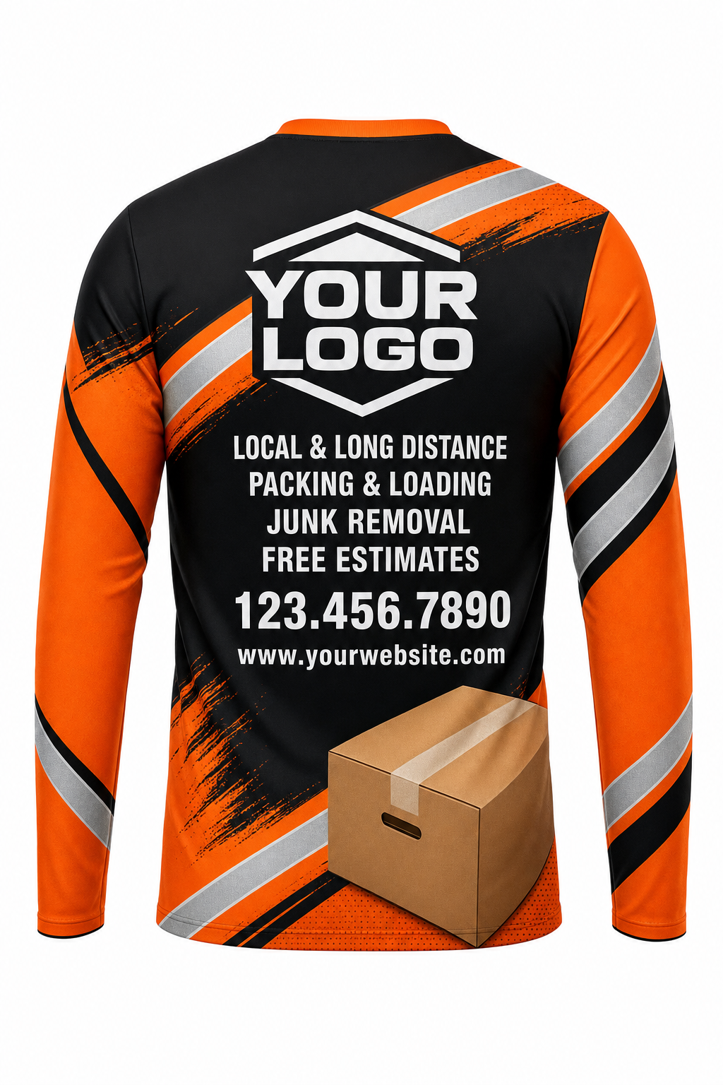 Hi-Vis Safety custom moving & junk removal crew uniform Long Sleeve — back