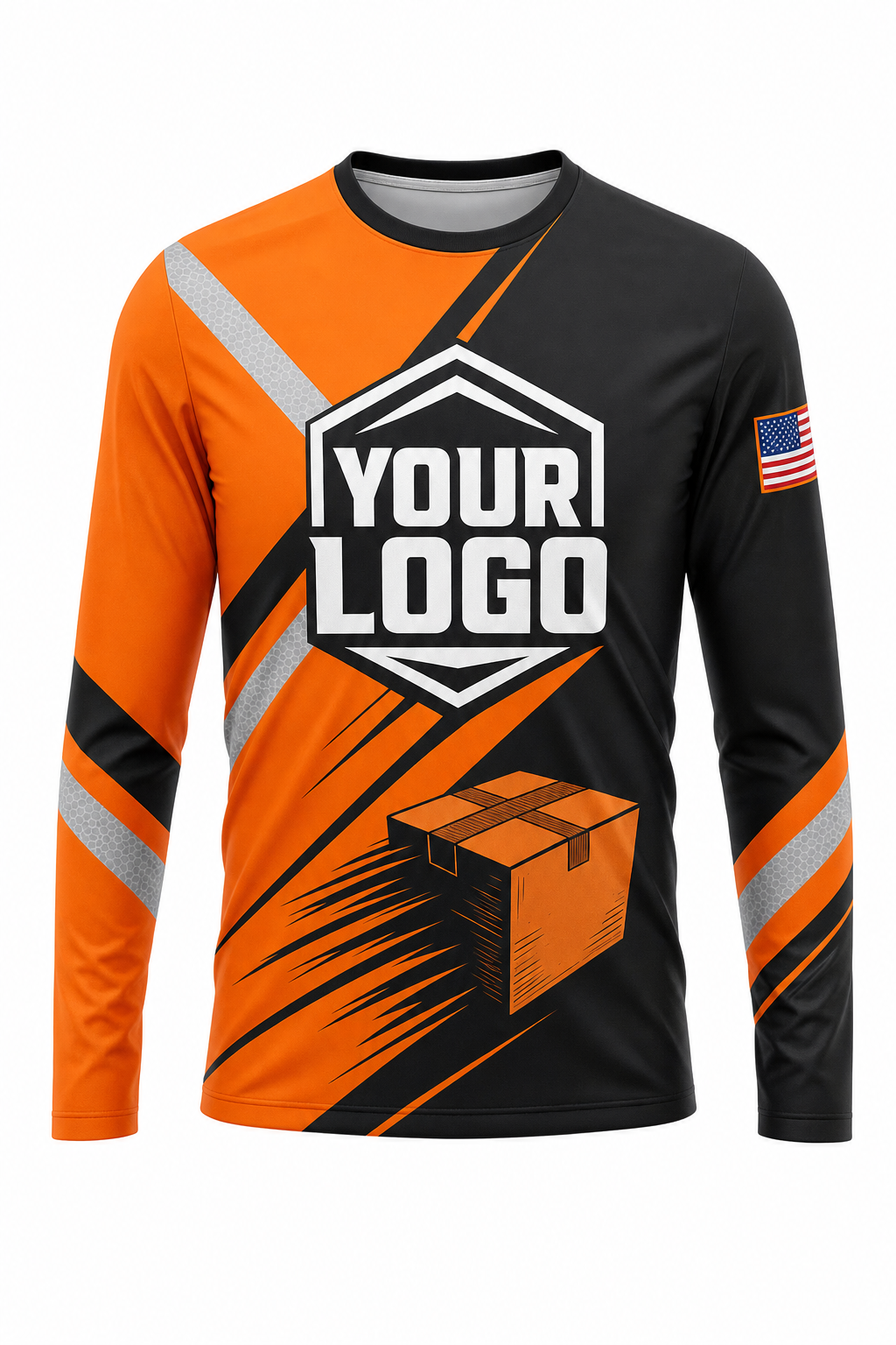 Hi-Vis Safety custom moving & junk removal crew uniform Long Sleeve — front