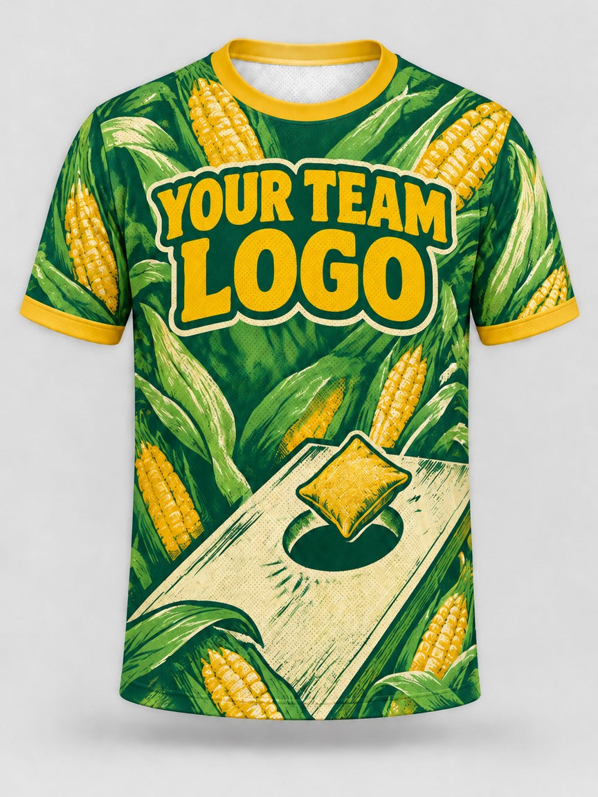 Husk and Hole custom cornhole team jersey, front