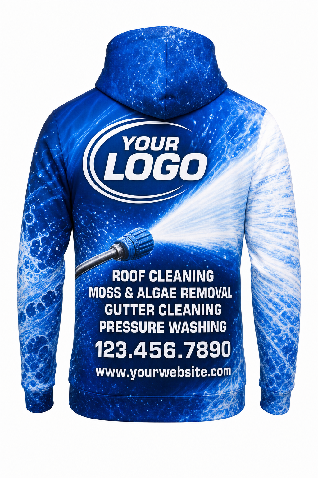 Hydro Blast custom roof cleaning & pressure washing crew uniform Hoodie — back