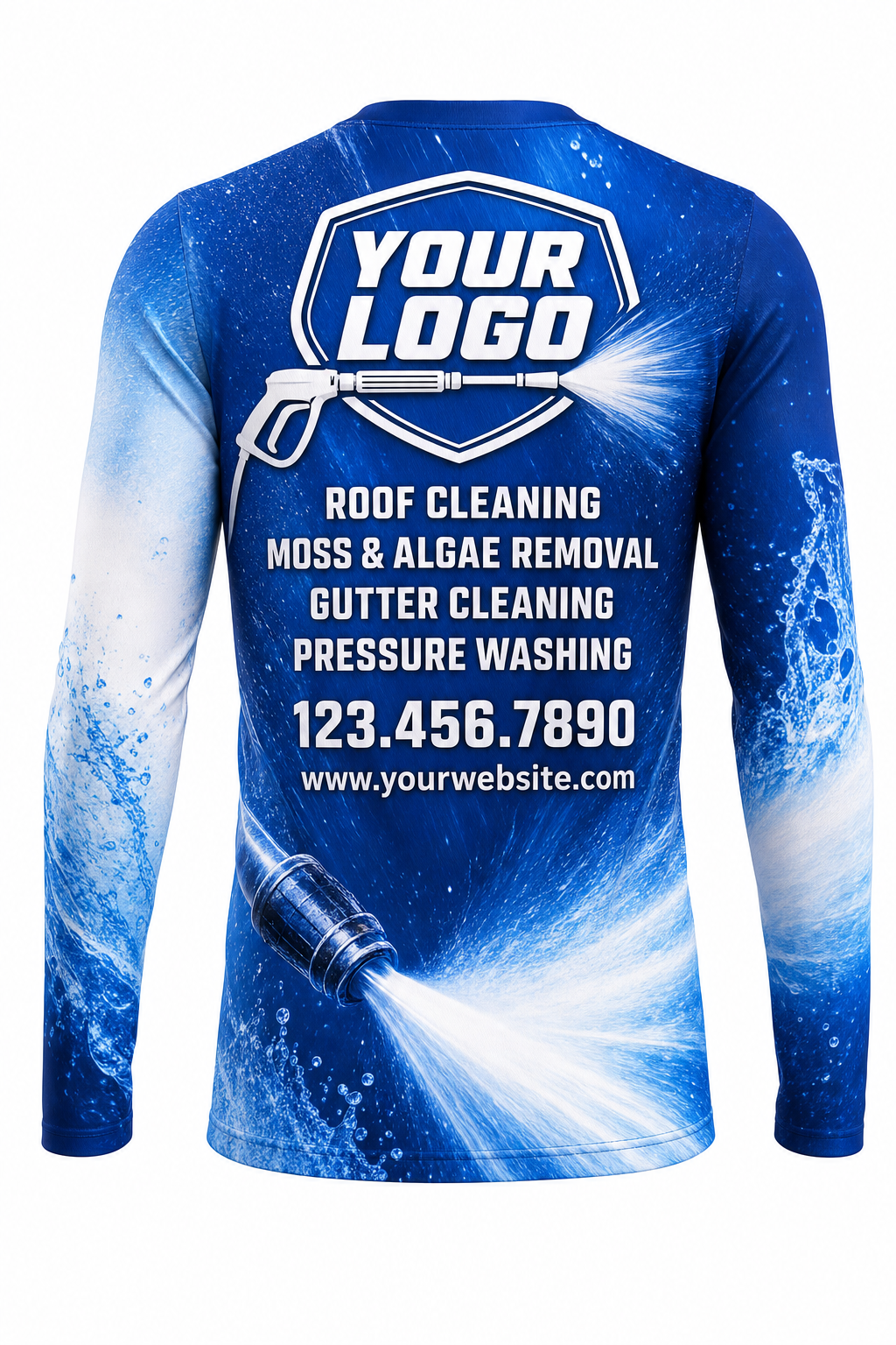 Hydro Blast custom roof cleaning & pressure washing crew uniform Long Sleeve — back