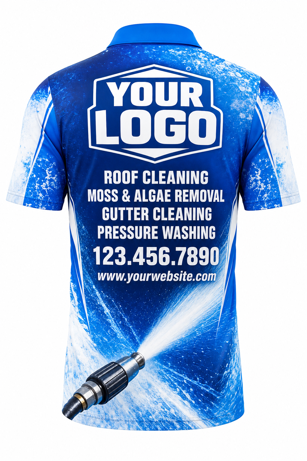 Hydro Blast custom roof cleaning & pressure washing crew uniform Polo — back