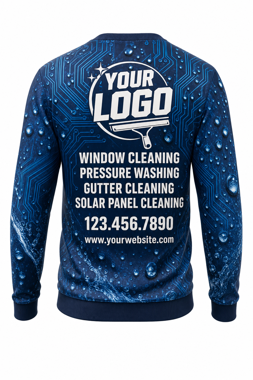 Hydro Tech custom window cleaning crew uniform sweatshirt — back (sweatshirt-back)