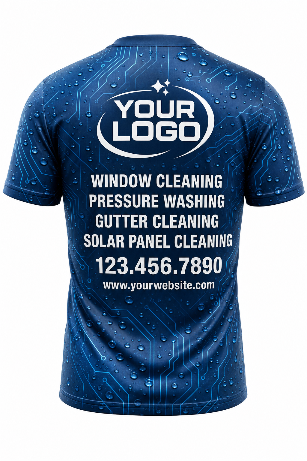 Hydro Tech custom window cleaning crew uniform t-shirt — back (tee-back)