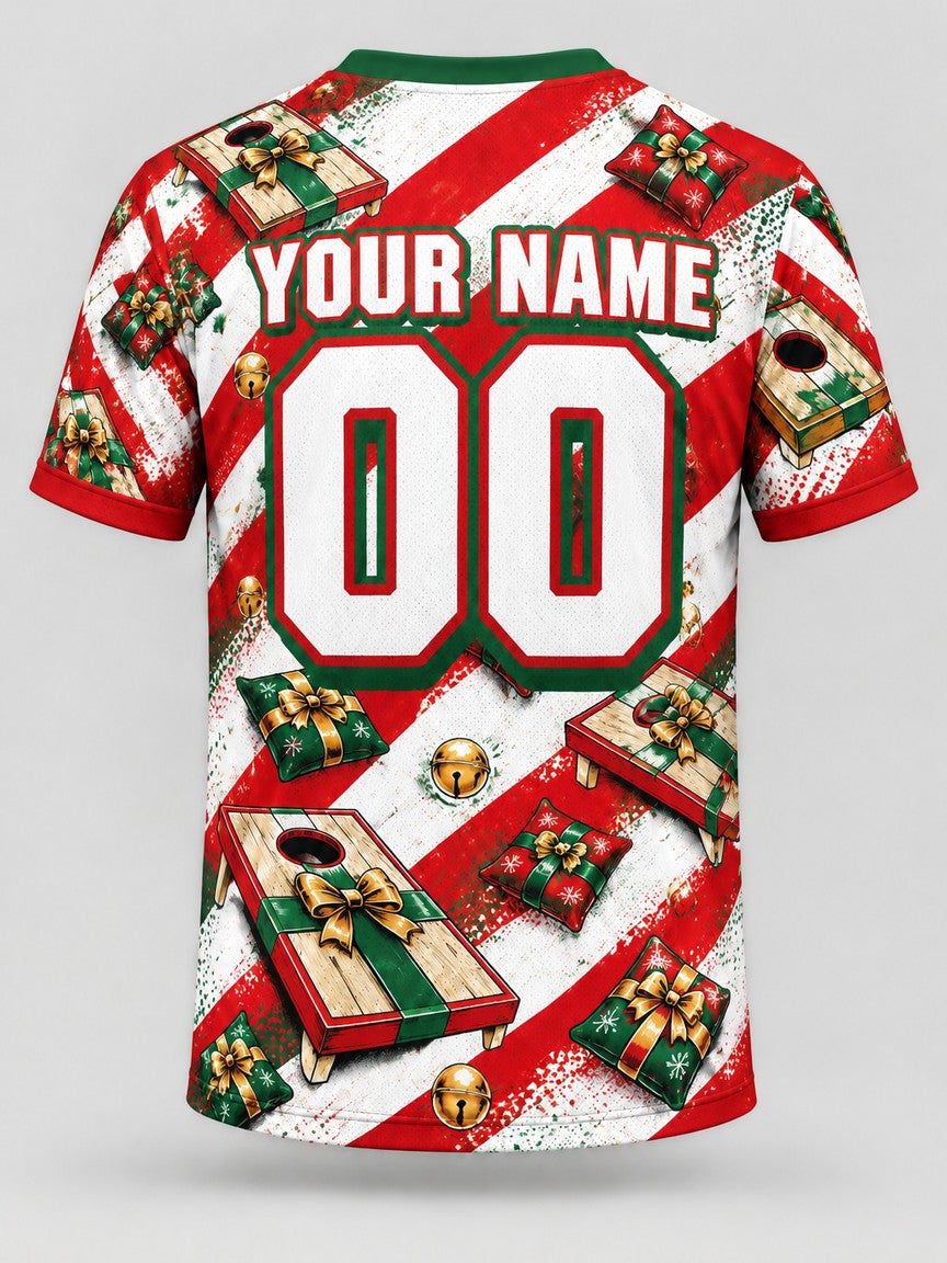 Jingle Bags custom cornhole team jersey, back