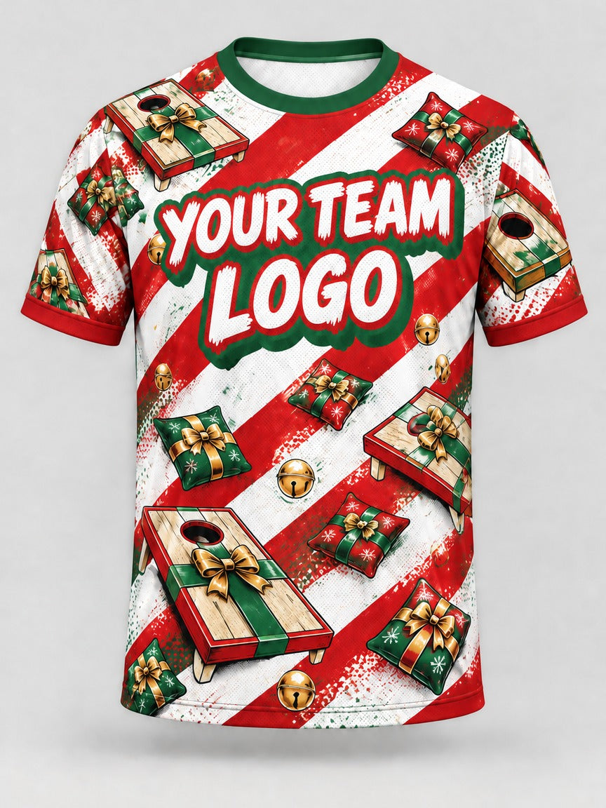 Jingle Bags custom cornhole team jersey, front