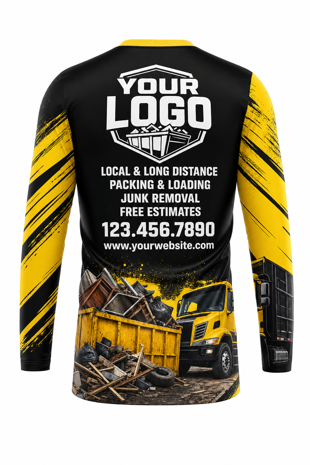 Junk Haul custom moving & junk removal crew uniform Long Sleeve — back