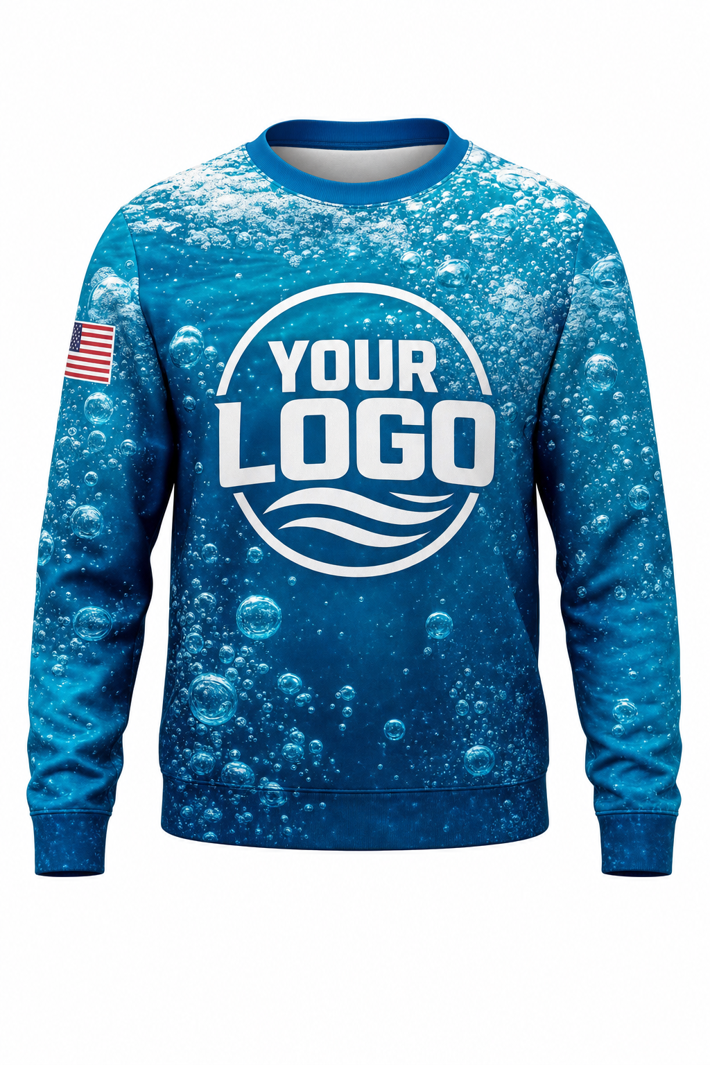 Lagoon Bubbles custom pool cleaning crew uniform sweatshirt — front (sweatshirt-front)
