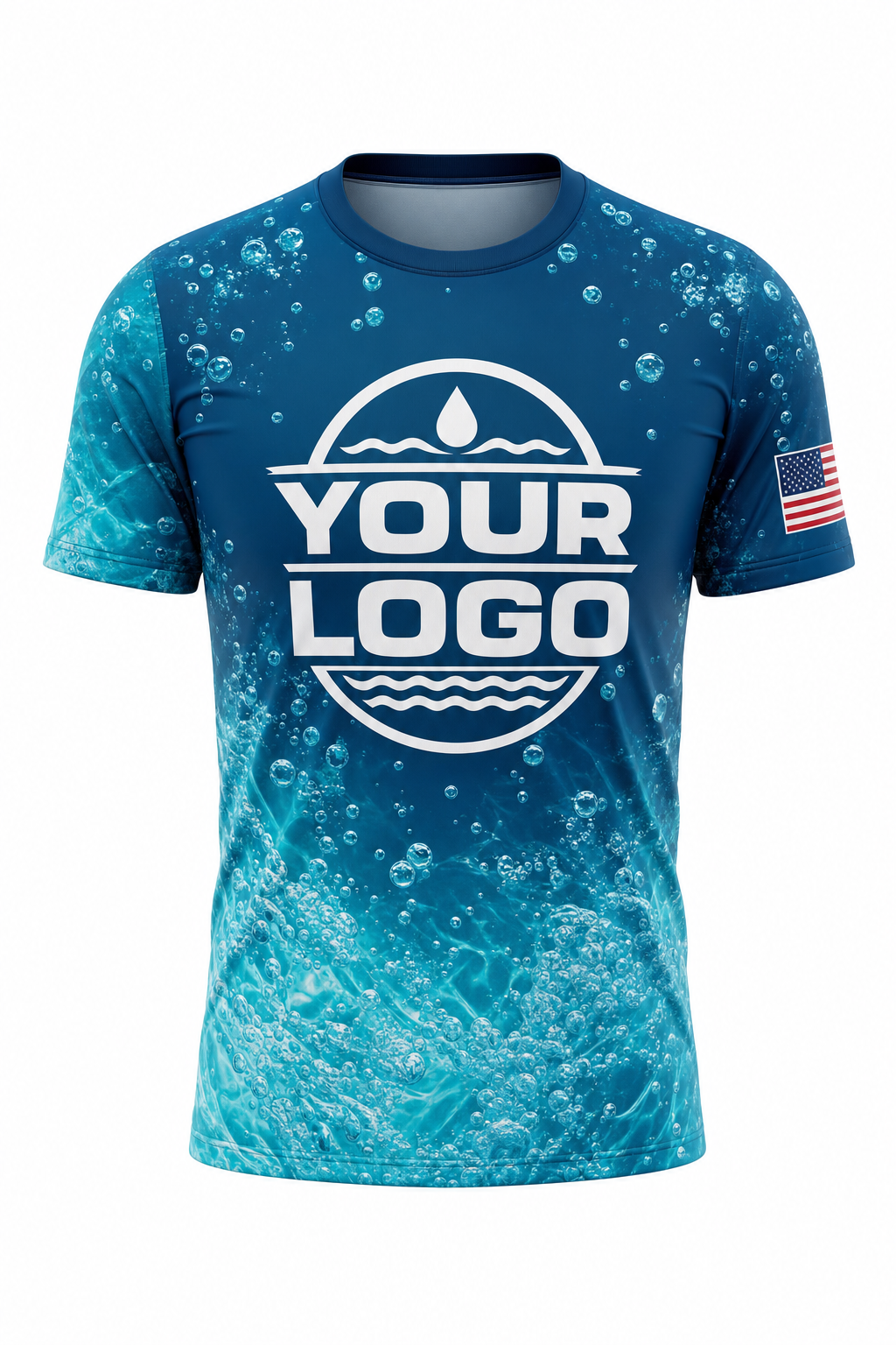 Lagoon Bubbles custom pool cleaning crew uniform t-shirt — front (tee-front)
