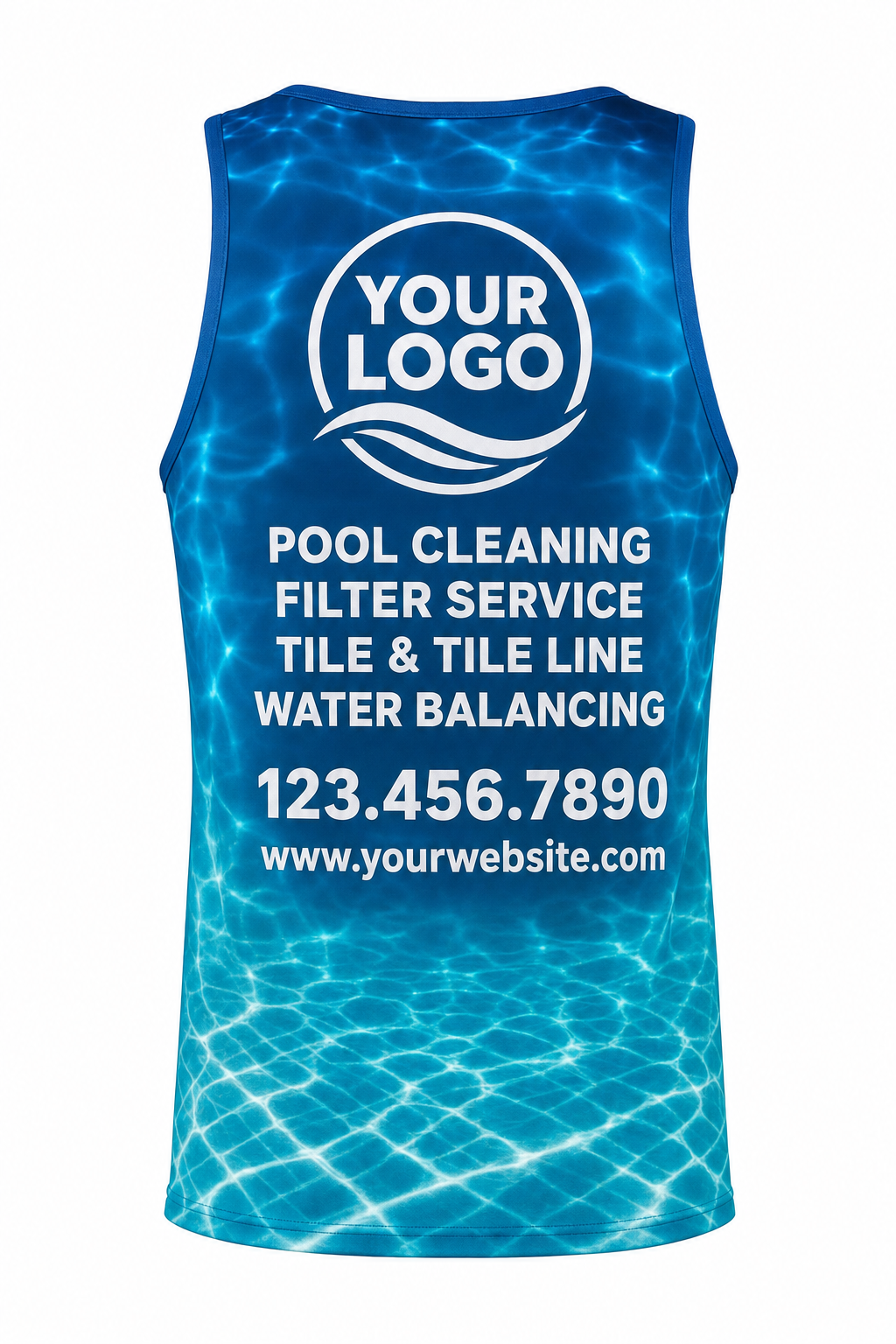 Lagoon Caustics custom pool cleaning & service crew uniform Tank Top — back