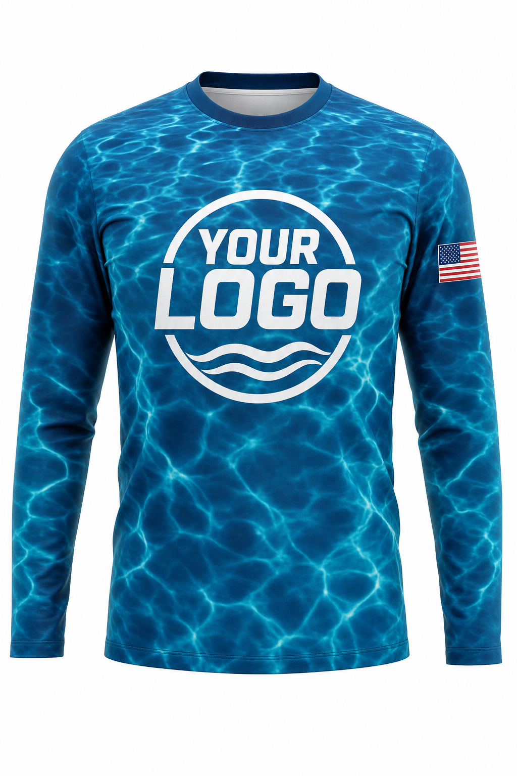 Lagoon Ripple custom pool cleaning crew uniform long-sleeve shirt — front (longsleeve-front)